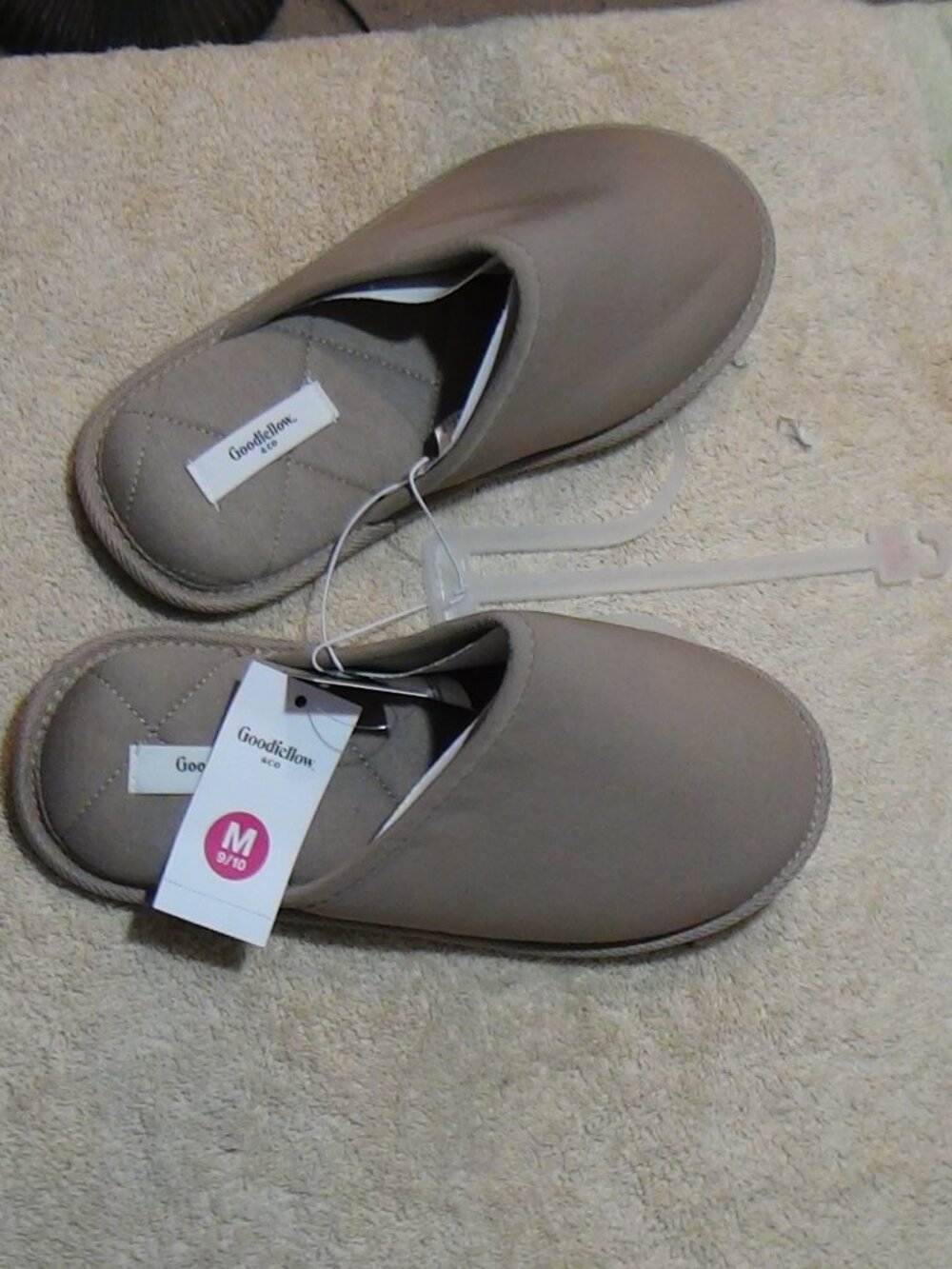 Men's Beau Scuff Slippers Goodfellow & Co Memory Foam M 9/10 Beige